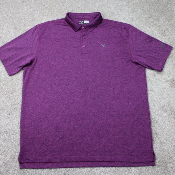Callaway Opti-Dri Polo Shirt Mens XL Purple Golf Stretch Short Sleeve Pullover - Picture 1 of 13